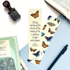 Bookmark with butterflies and quote by Leo Tolstoy from Anna Karenina