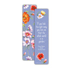 Bookmark with cosmos flowers and quote by Frances Hodgson Burnett from The Secret Garden