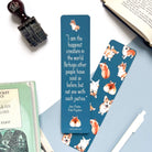 Bookmark with corgis and quote by Jane Austen from Pride and Prejudice