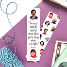 Bookmark with portraits of famous women and quote by Rosa Parks