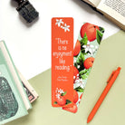 Bookmark with oranges and white flowers and quote by Jane Austen from Pride and Prejudice