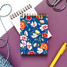Mini notebook with cosmos flowers, eco-friendly and sustainably made