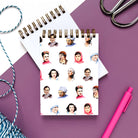 Mini notebook with portraits of famous women, plastic-free and made in my studio