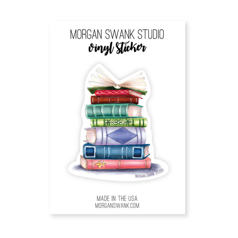 Book Stack Sticker – Morgan Swank Studio